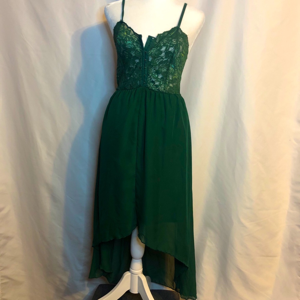 Lace corset high low dress